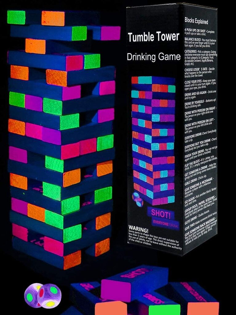  Family Games for Kids Adults,Light Up Tumble Tower