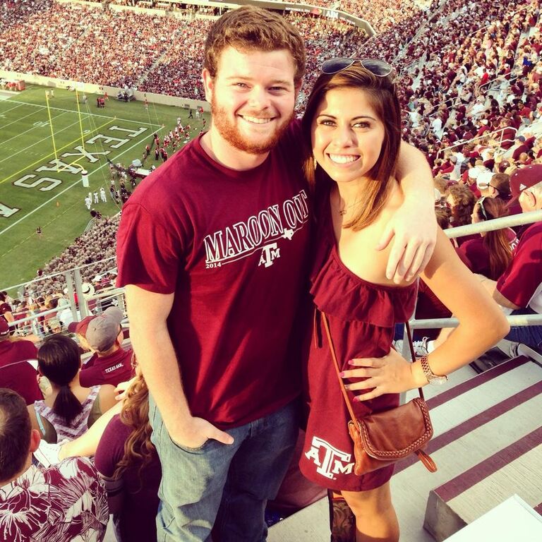 Ian went to College Station to attend Blinn College, and Savannah went to run cross country and track at Concordia University in Austin. Ian and Savannah, deeply connected, stayed in touch and talked every day through Snapchat or texting. They missed each other dearly and eventually developed profound feelings for one another. Ian invited Savannah to the Texas A&M football game. Savannah, with an off-weekend from cross country, decided to visit as it was the perfect opportunity to see Ian and she loves some Aggie football!