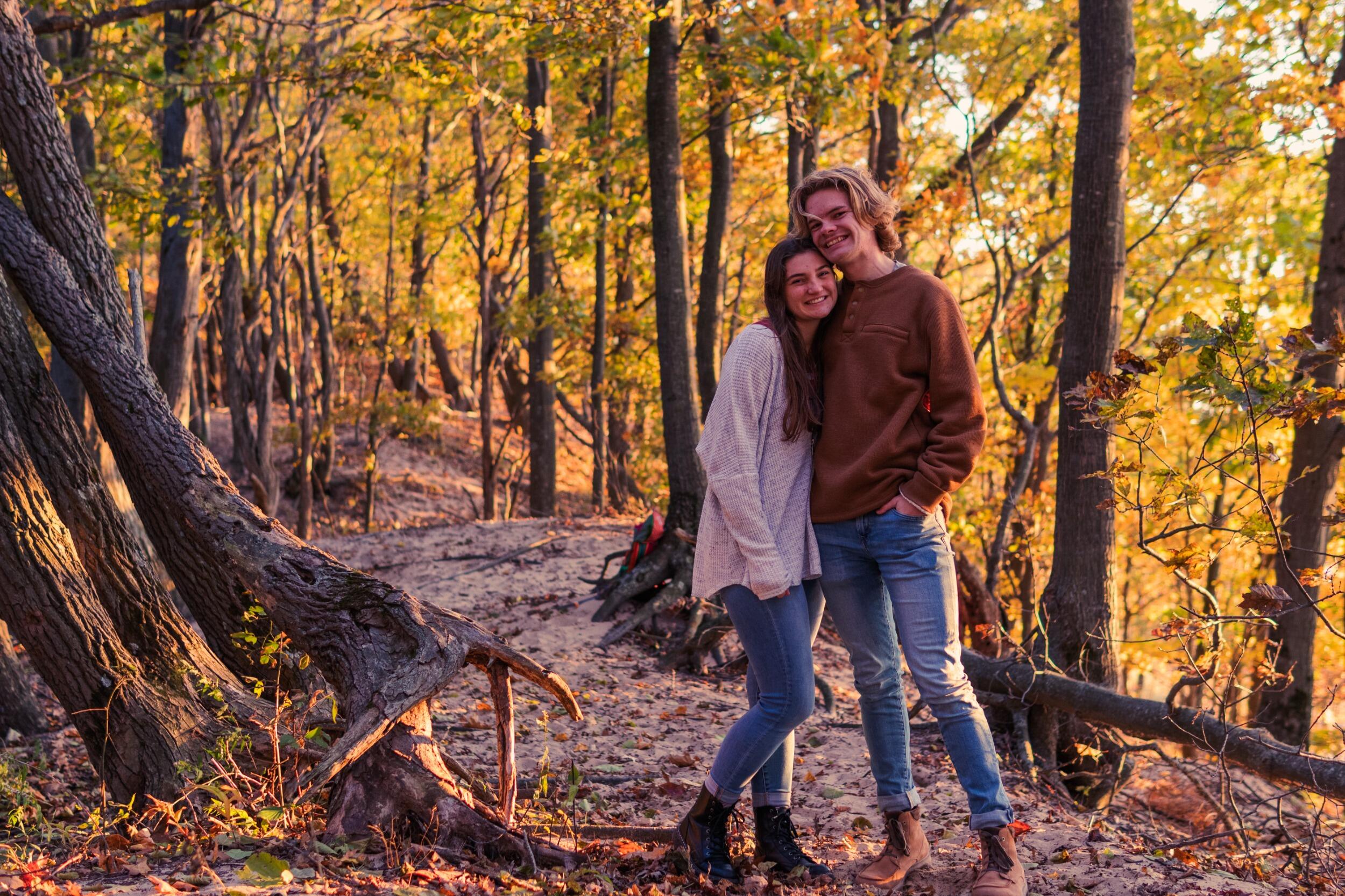 For our second official date, we head to Saugatuck for a walk at Saugatuck Dunes State park at sunset. We took some timer pictures on Eric's camera and shared a meal at The Southerner.