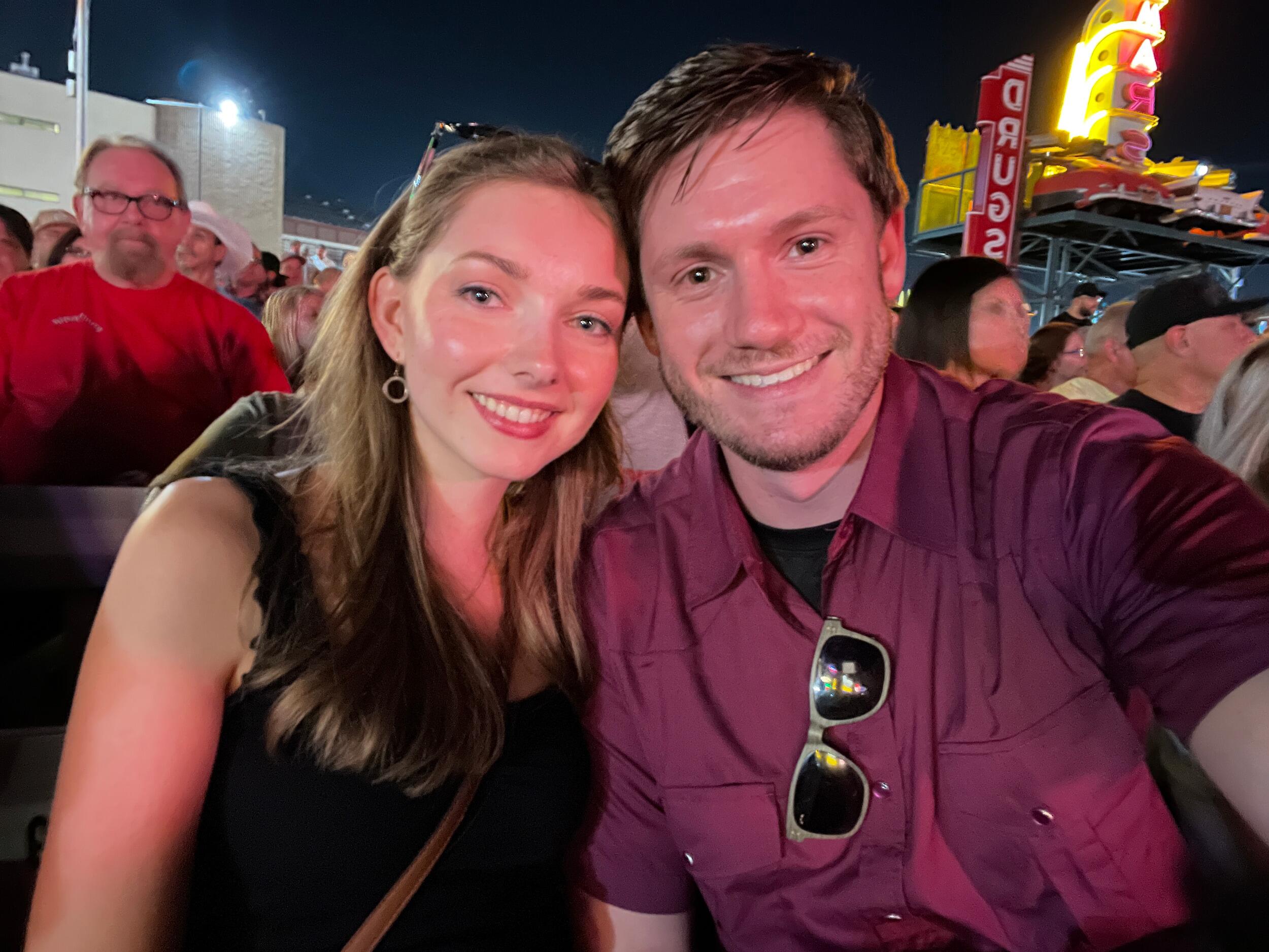Here is us at our first concert together. We  were invited by Mekenna's sister and brother-in-law to see Dwight Yoakam! This was Jacob's first meeting of the family :)