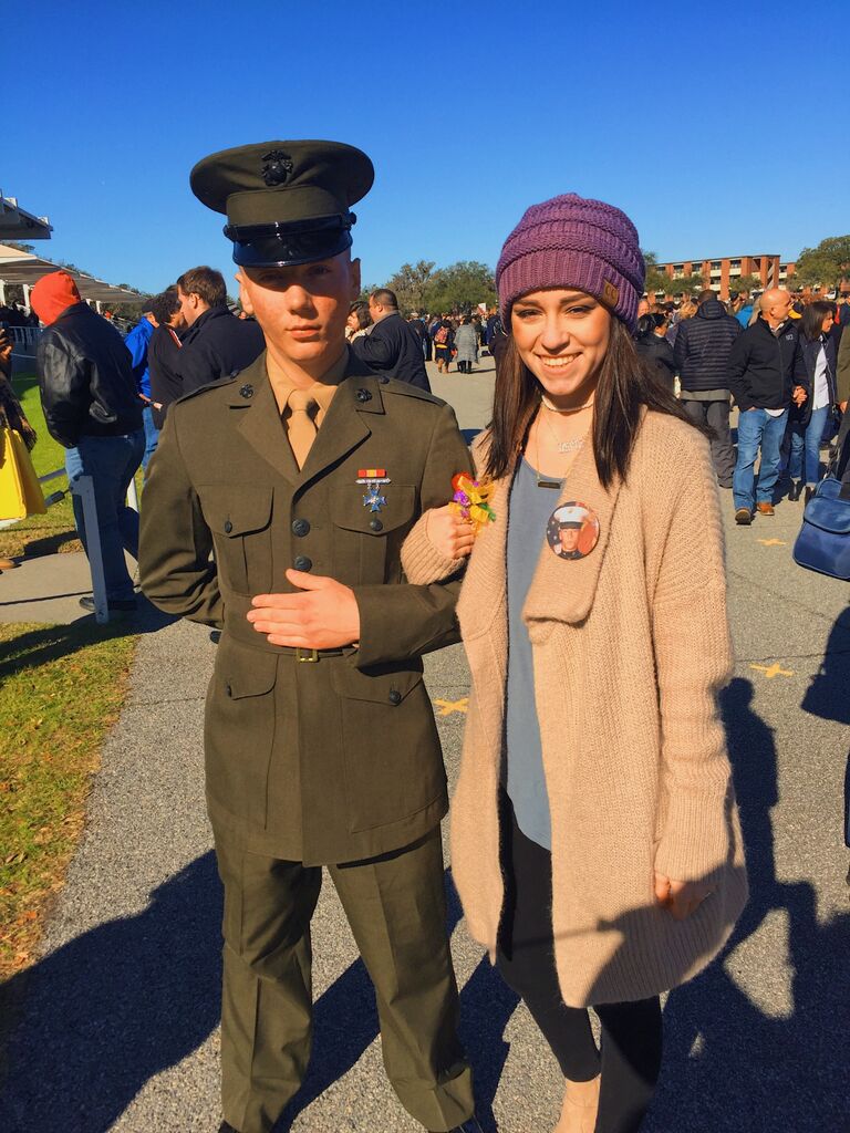 Parris Island, SC - 
Boot camp graduation...ft. my questionable style choices..eek