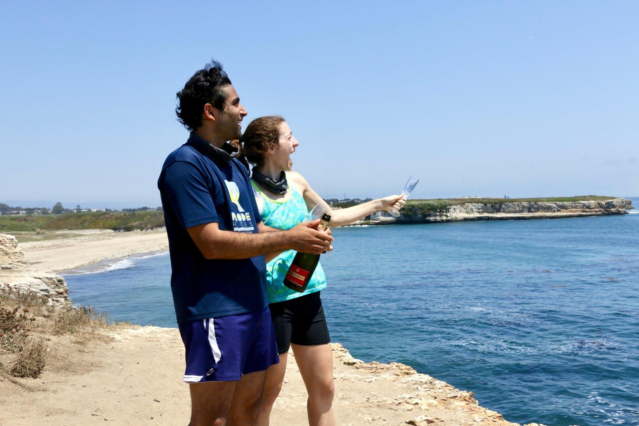 A few years and a cross-country move to California later, it finally happened! Ashin planned a beautiful, scenic run along the Santa Cruz cliffs, ending in a secret spot for the proposal. The only problem: they got a little lost. 6 extra miles later, they eventually made it to the secret site for the big event. Katie was actually surprised!