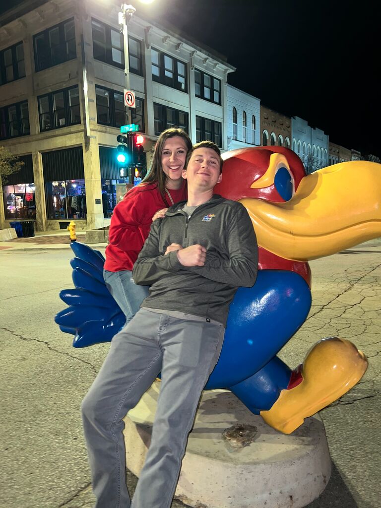 Kaylee got to experience storming Mass street for the first time after a KU basketball win! 