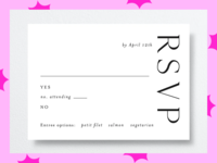 wedding RSVP card with meal option