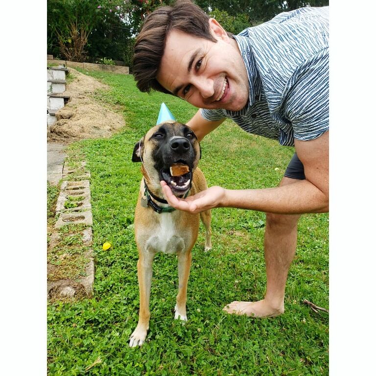 Odin's first Gotcha Day! Maren and Matt celebrated one year with Odin by throwing a puppy birthday party!