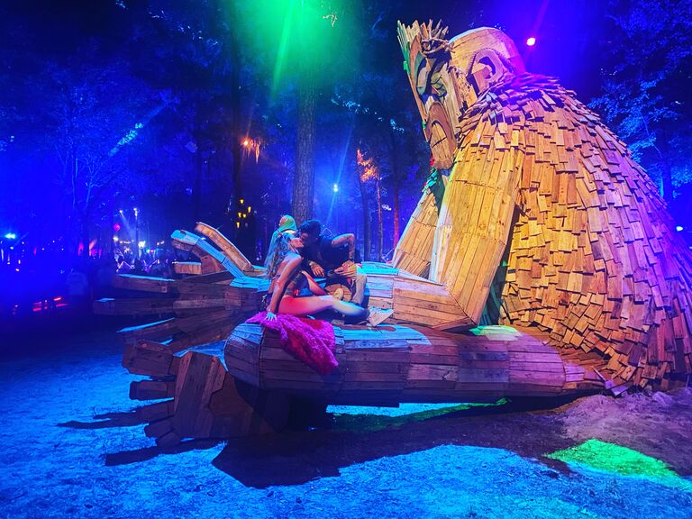 They went to Hulaween - their first festival together. 