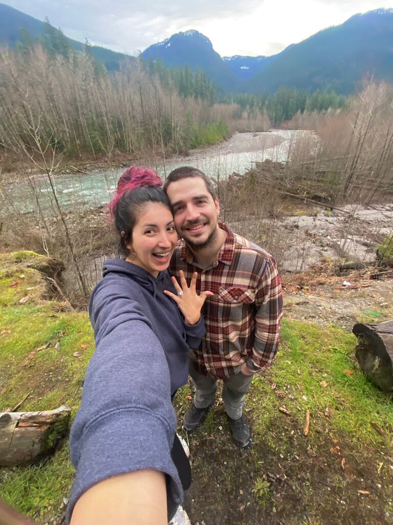 We got ENGAGED exactly one year after we become boyfriend and girlfriend!