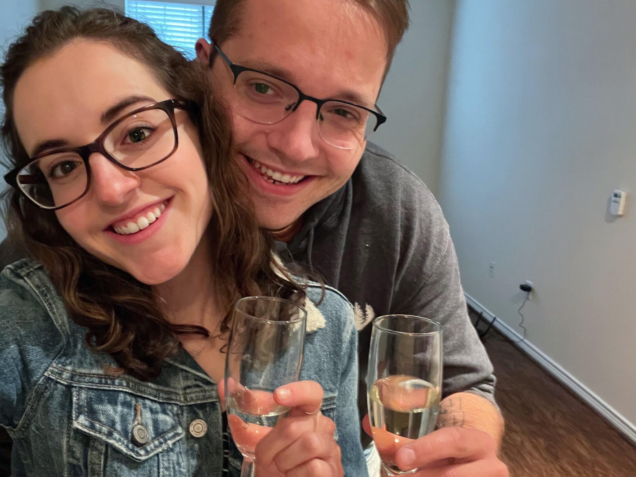 Cheersing Rob's arrival in Texas