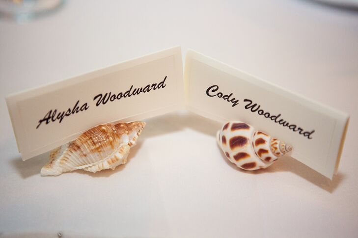 Seashell Escort Card Holders For Beach Wedding