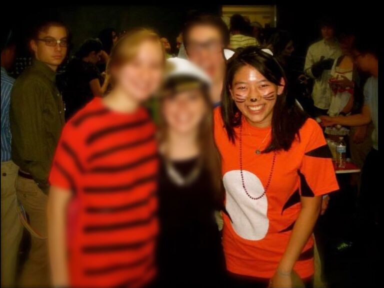 Freshman year photobomb. Little did we know we would start dating 4 years later!
