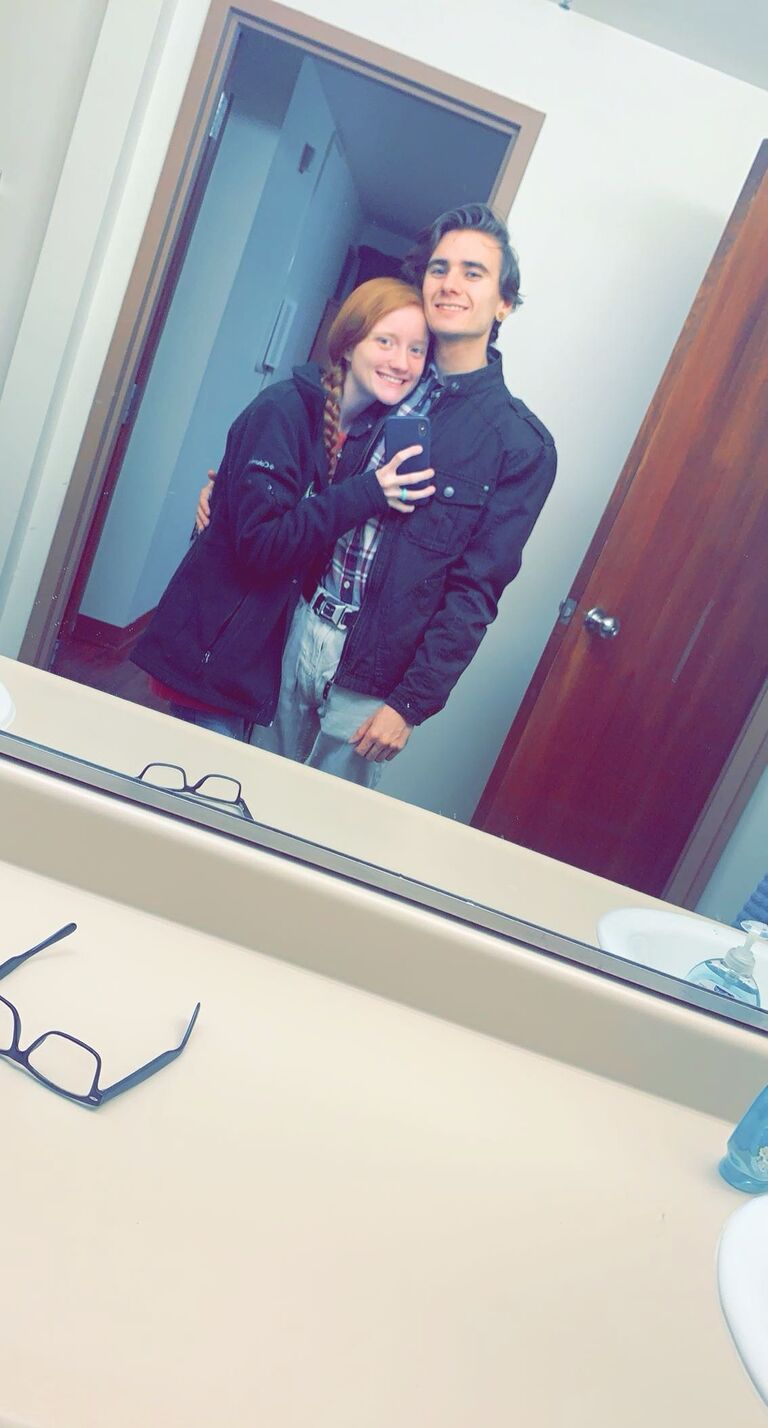 The only photo we have from our first anniversary... Can you tell we were tired?