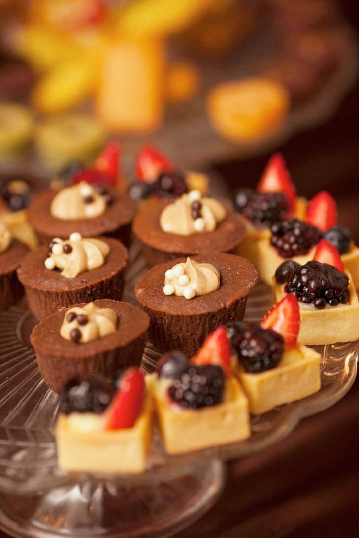 Peanut Butter Cup And Mini Fruit Tart Wedding Desserts