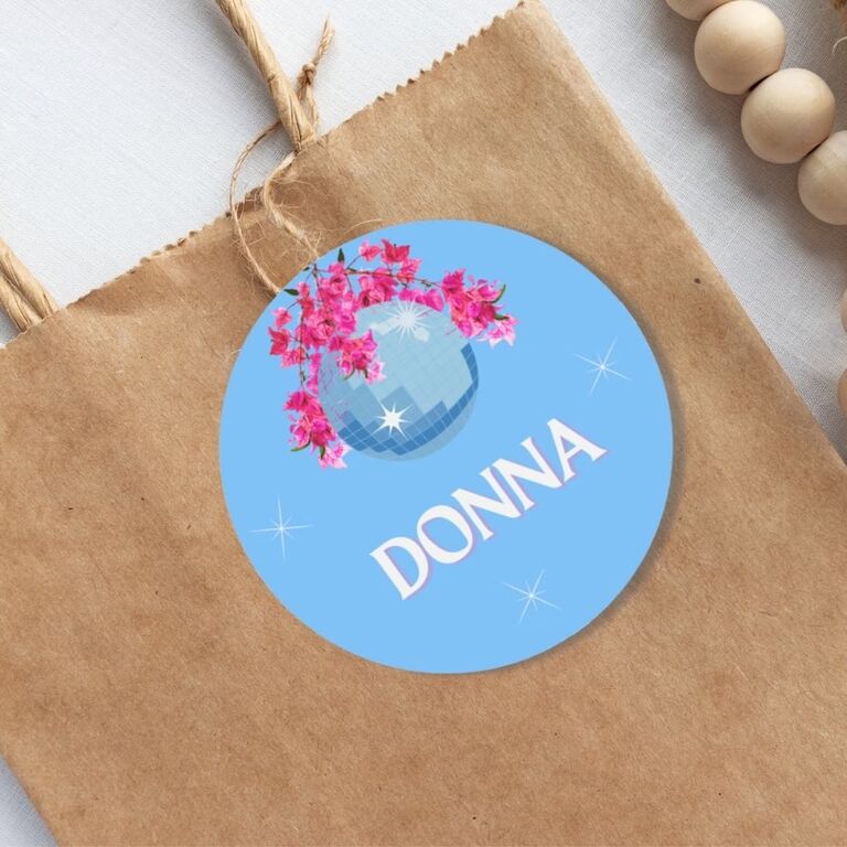 Welcome Bag Name Tag from MKayPrints for your Mamma Mia party