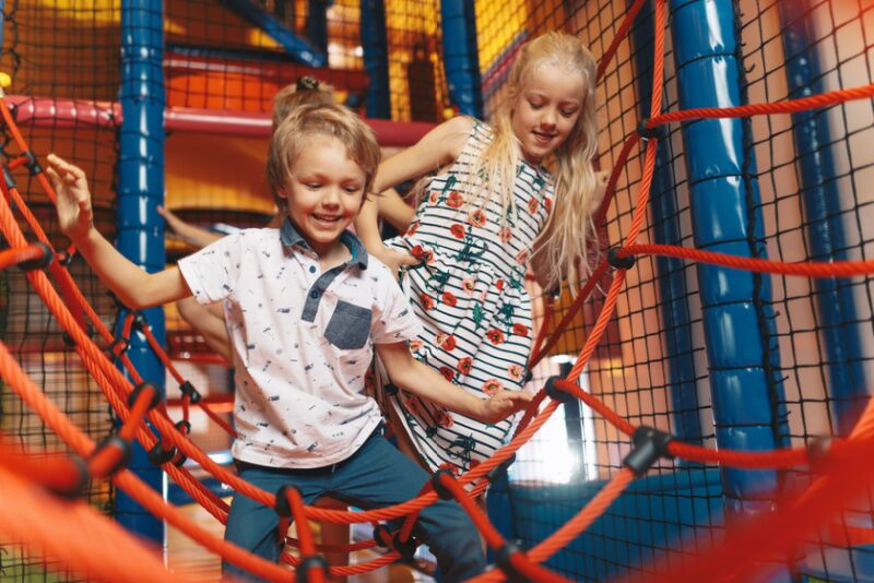 Indoor play ground - brother and sister birthday party ideas