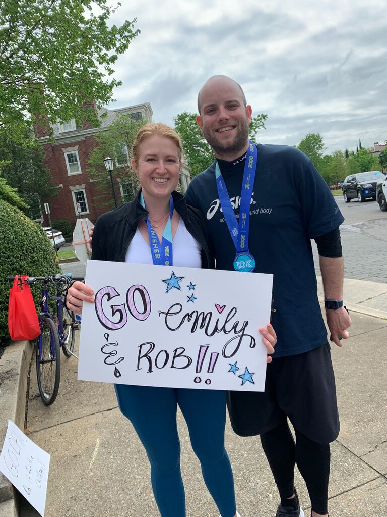 Our first race together! We ran a 10k together and held hands as we crossed the finish line. It was adorable.
