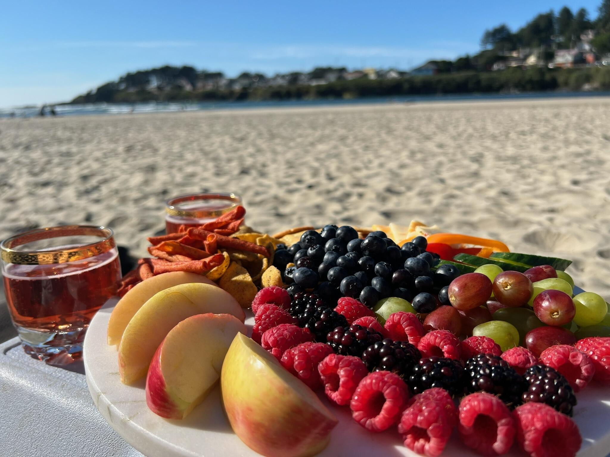 After Ivan proposed we went back to the beach and he had brought a whole charcuterie setup for us! It was the best way to soak in the excitement and enjoy the engagement.