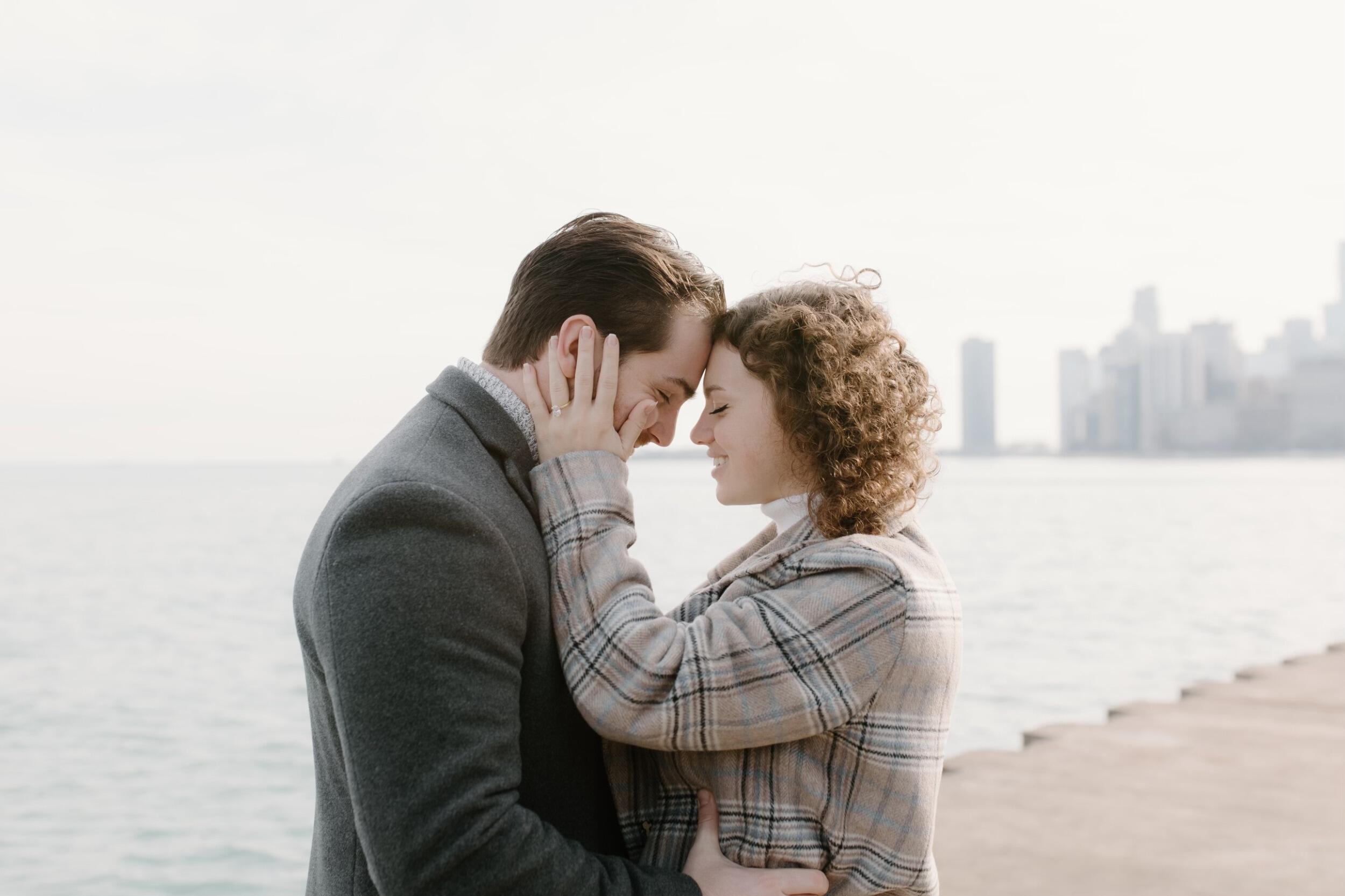 Finally getting engaged along the Lakeshore trail, Chicago, 2023.