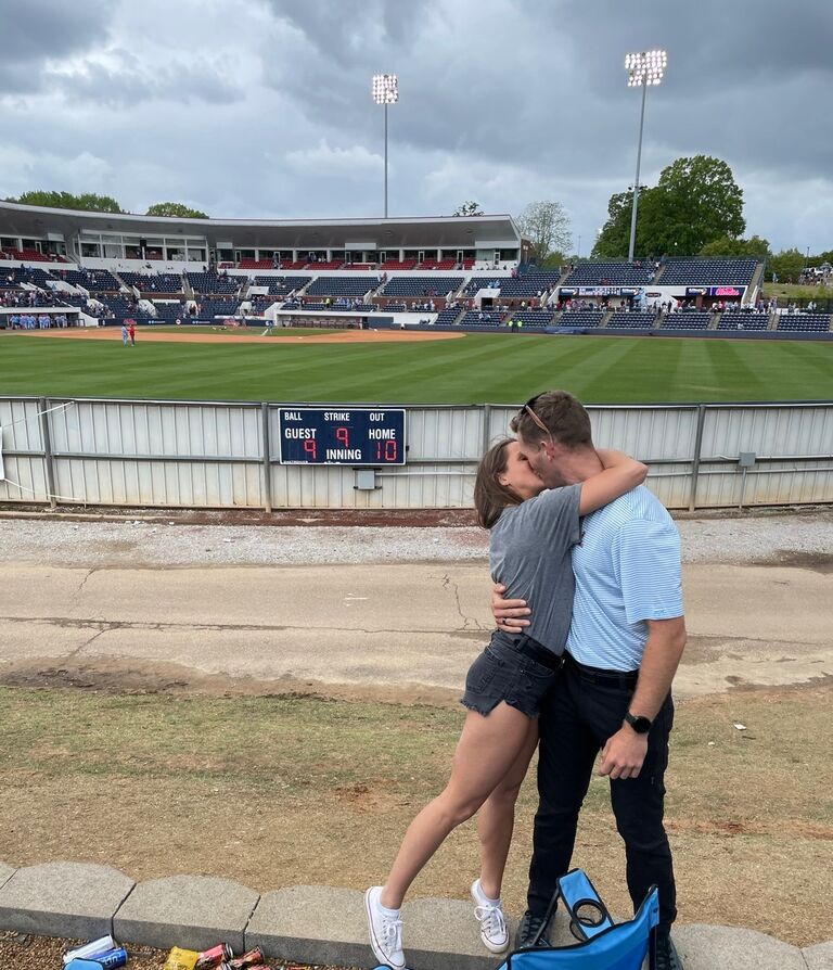 Although Colton and Megan continued to be long distance, they always found a way to make it work. Colton surprised Megan at an Ole Miss baseball game before her graduation, and he sure was a good luck charm to help the Rebs win!