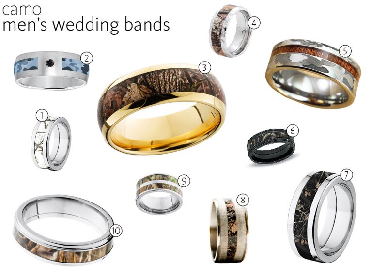 Orange Camo Band Couples Ring Set Camo Wedding Rings Sets Wedding Rings Couples Ring Set