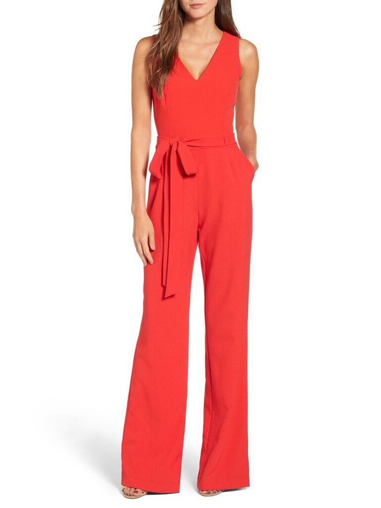 red jumpsuit wedding guest