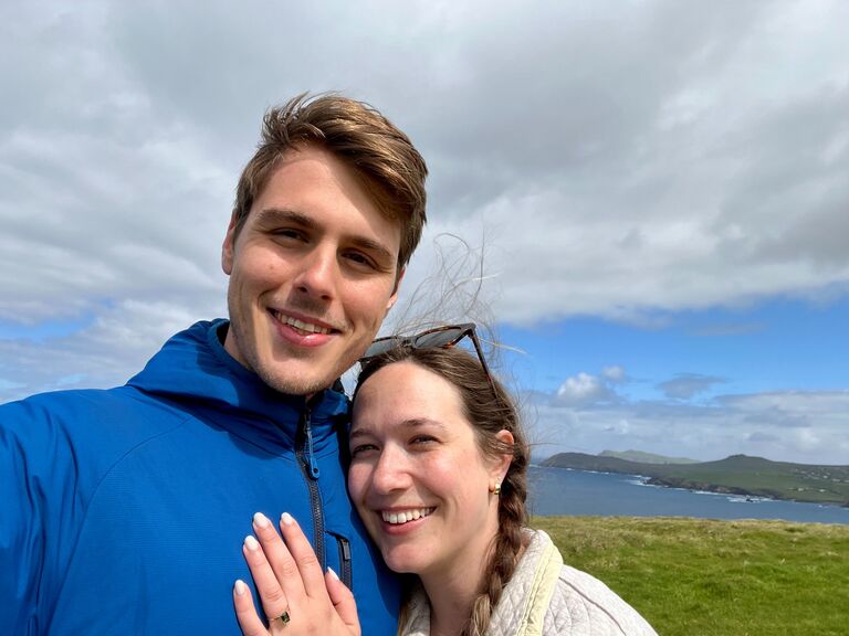 Approaching their 10-year anniversary, Jacob finally proposed to Nali on the perfect hike of Dunmore Head in Ireland