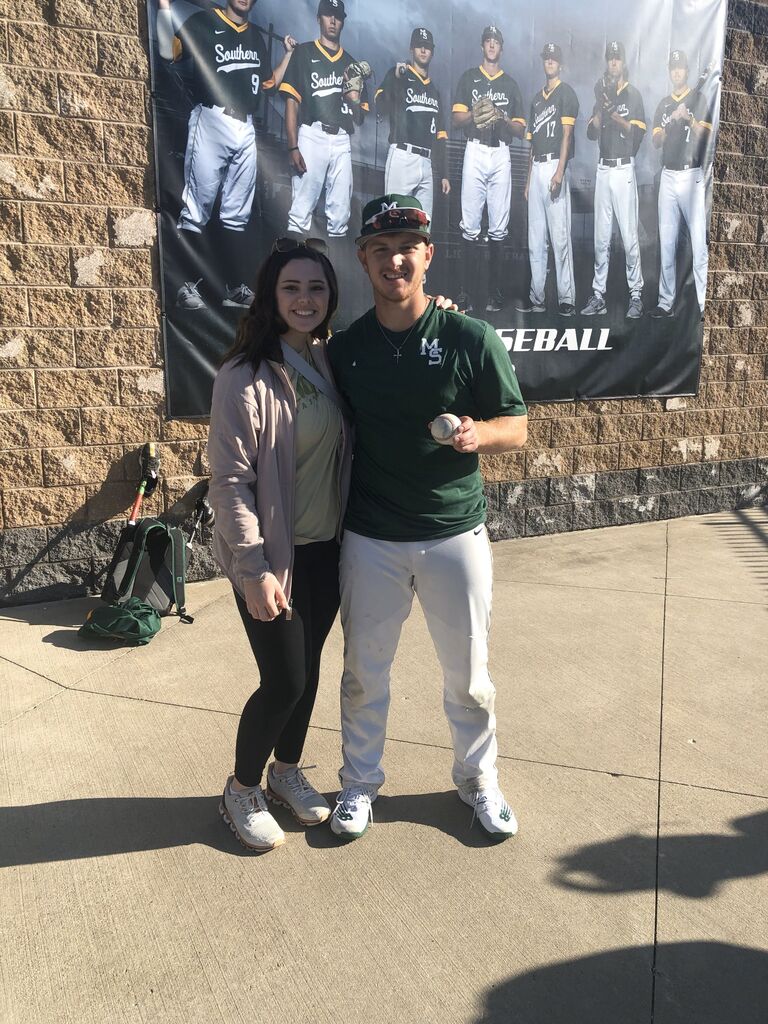 We celebrated Case hitting his first college homerun!! Case started at Missouri Southern State University in the fall of 2021.