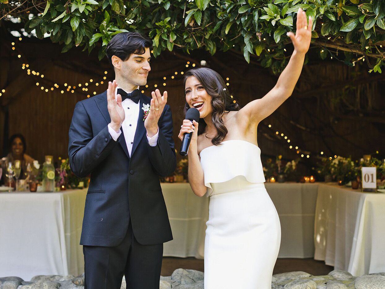 Bride making wedding speech