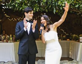 Bride making wedding speech