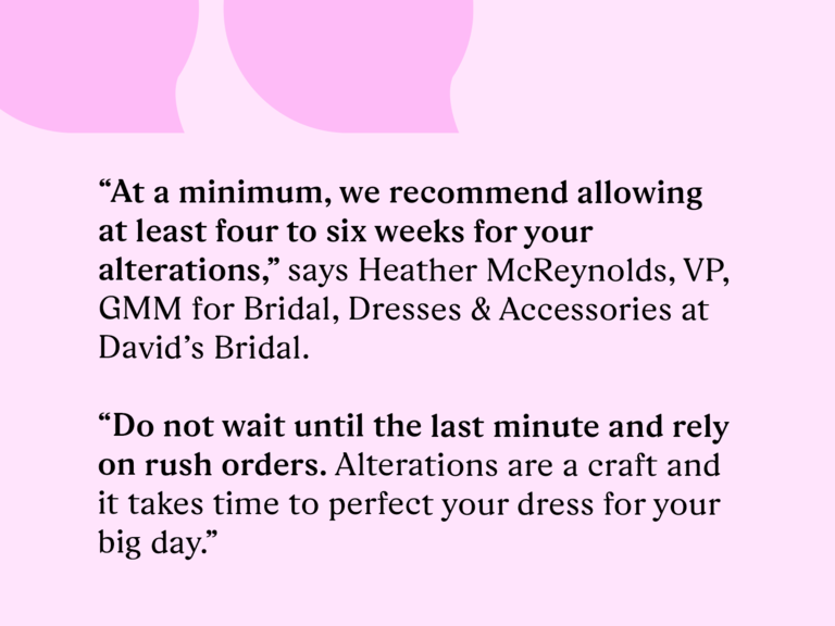 wedding planning timeline quote from David's Bridal