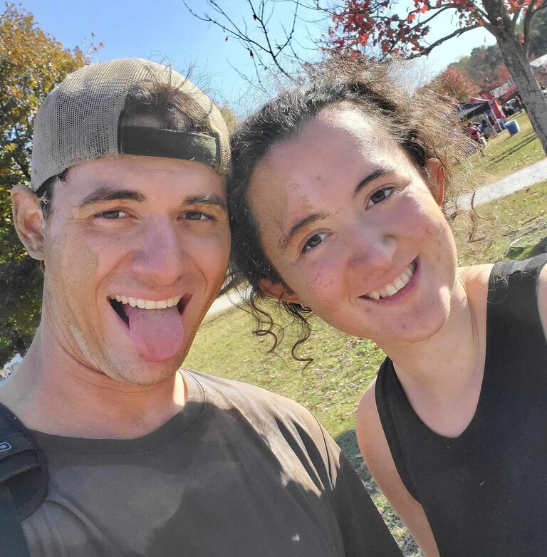 Josh and his sister Niki after competing in the Atlanta Tough Mudder.