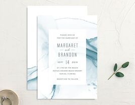 Wave theme background and event details in white rectangle in center