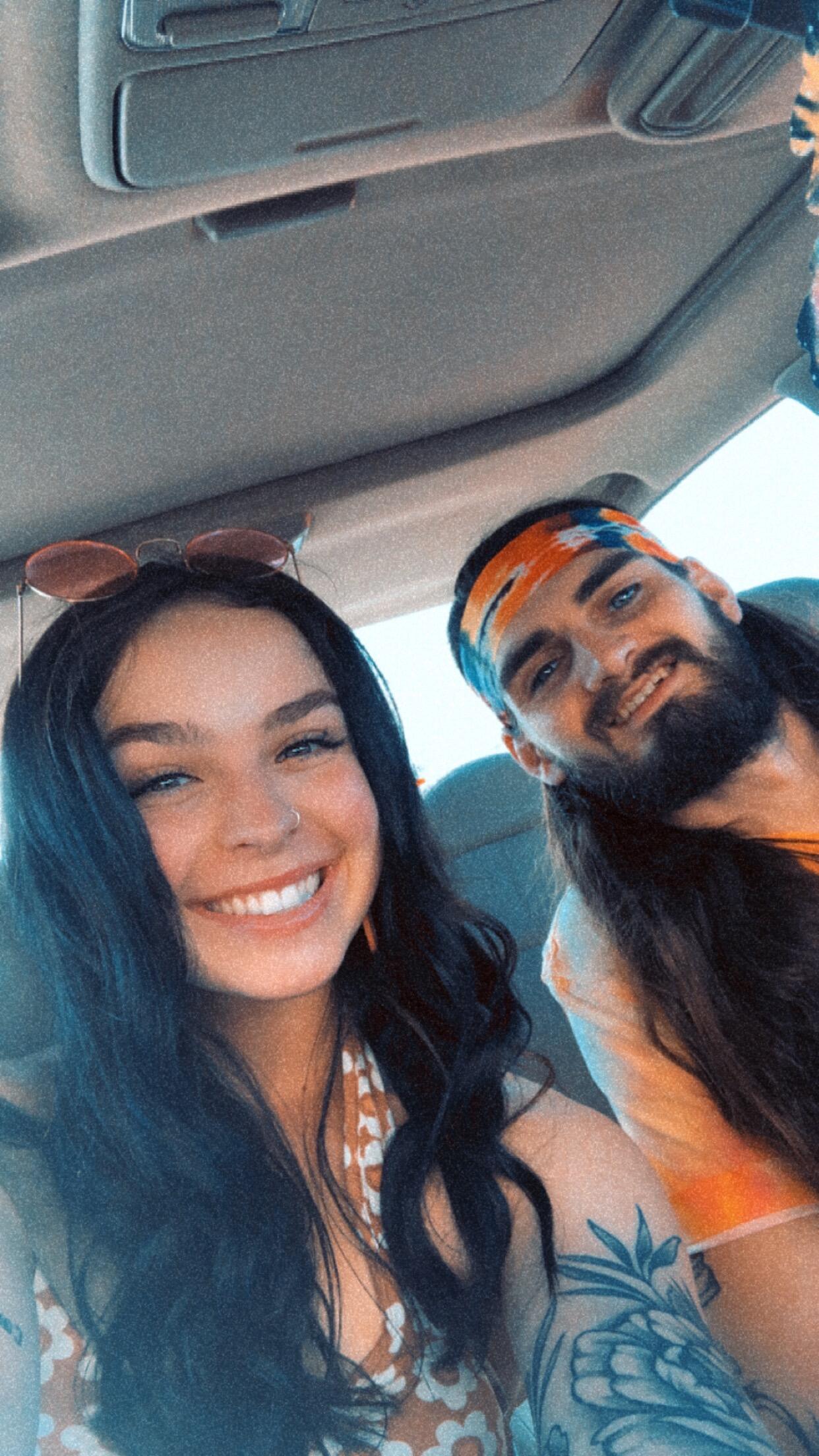 Dressed up as hippies, again. 