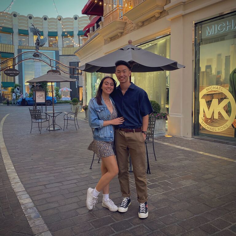 Our first date as a couple was spent visiting The Original Farmers Market, walking around The Grove, thrift shopping on Melrose Avenue, and eating burgers at Shake Shack.