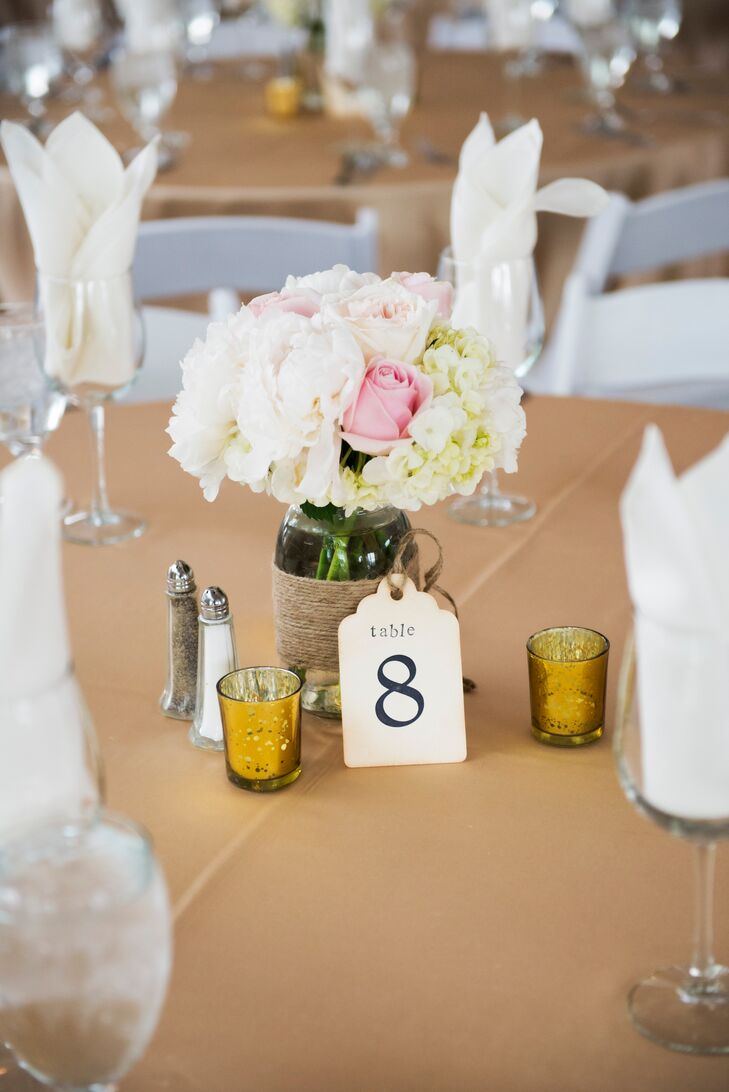 Twine Wrapped Mason Jar Centerpieces