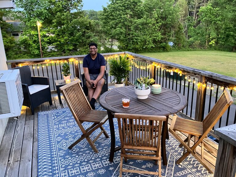 We moved into our first "adult" apartment. The porch is a perk, but it's the in unit washer and dryer that really makes this a milestone in our relationship. 