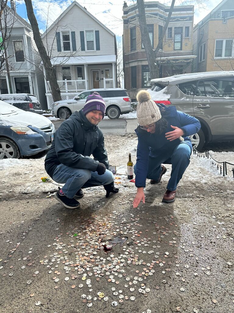 Oh, and here's us paying our respects to the iconic Chicago Rat Hole.