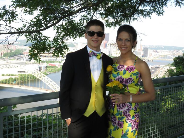 Mitch's senior prom! One of our favorite memories was getting pictures in the city. His prom was at the Sheraton - and now we are getting married there! Crazy!