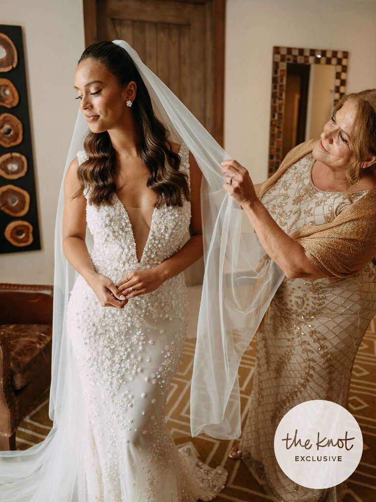 Erika Priscilla getting ready with her mom on her wedding morning 