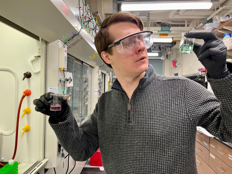 Griffy being silly in his lab at MIT.