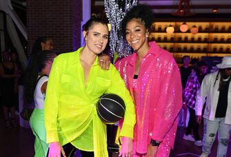 Anna Petrakova and host Candace Parker attend Candace Parker's Ace All-Star Party