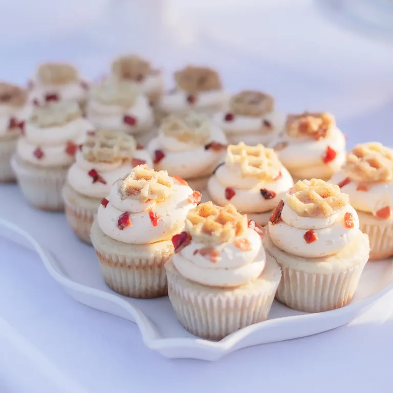 Waffle and Bacon Cupcakes engagement party dessert idea