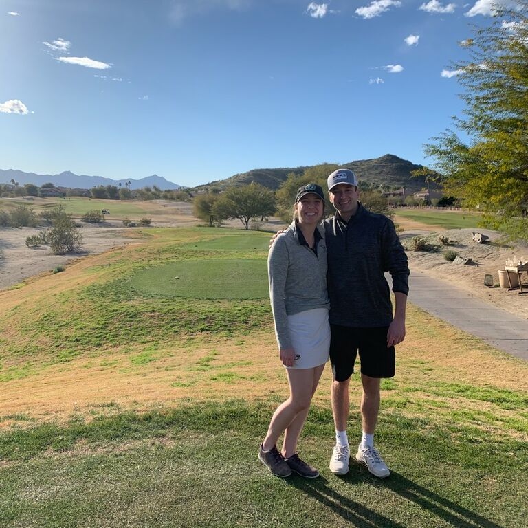 Alex finally found someone who can beat her at golf...sometimes. ;)