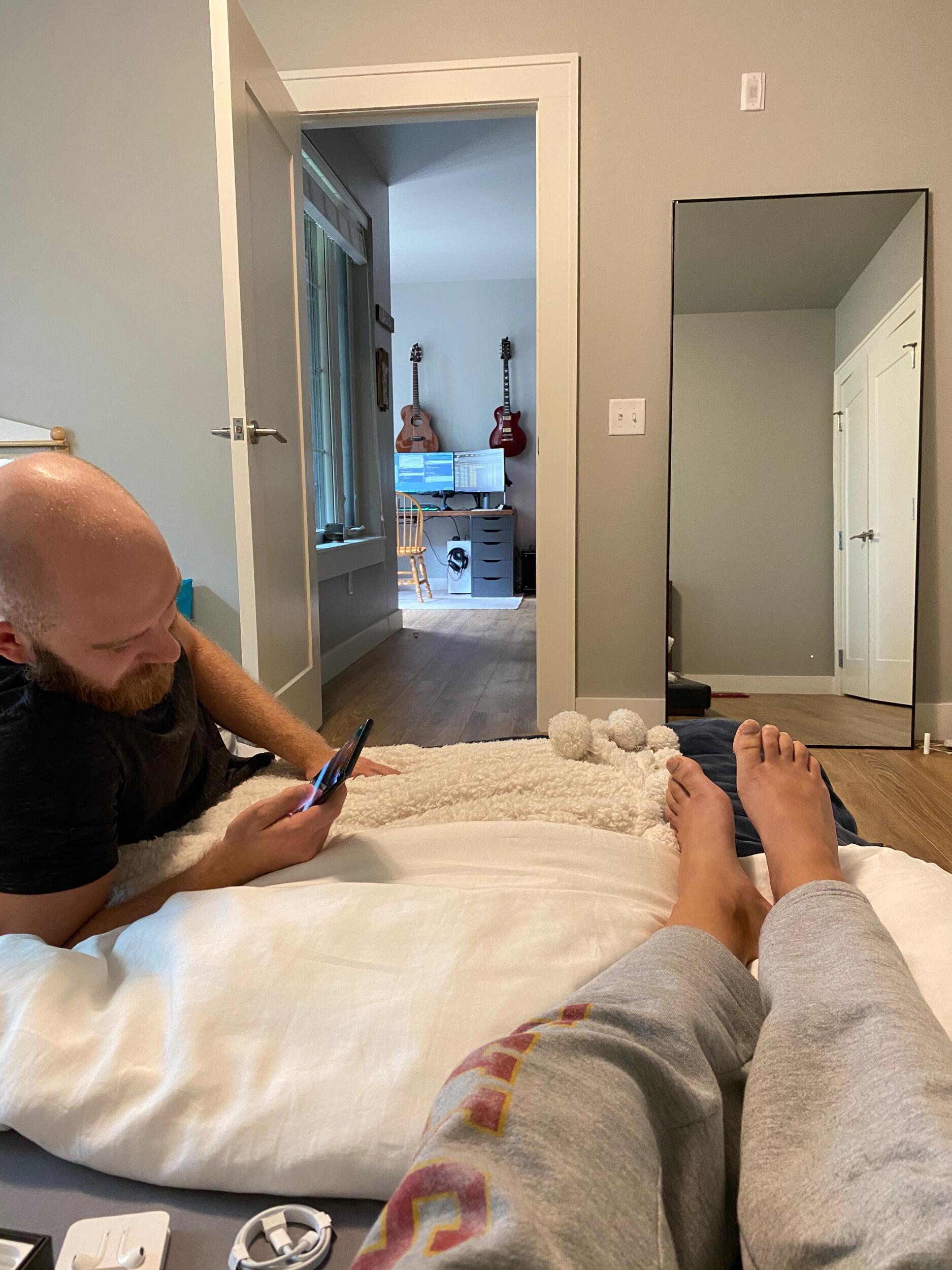 Moved in together. We made it through COVID with us both unexpectedly working from home in a 1-bedroom apartment!