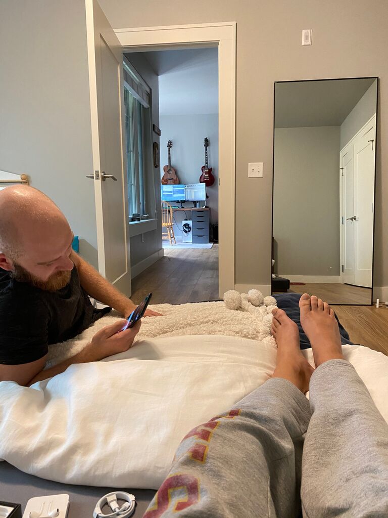 Moved in together. We made it through COVID with us both unexpectedly working from home in a 1-bedroom apartment!