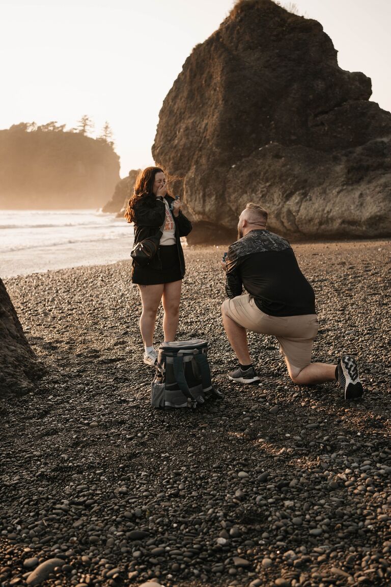 Gavin asked Liv to marry him at their favorite spot! The funny part is Liv almost didn't get asked. All because she wouldn't cross a tiny stream. 