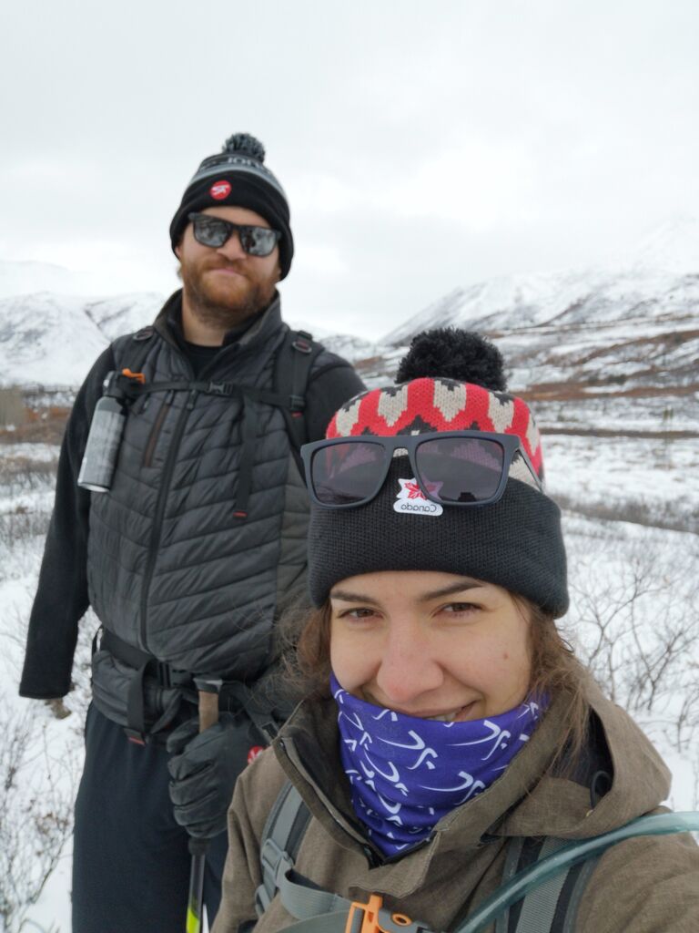Following Greg's big win, we took off on a trip to the Yukon, here we are in the snow in september...