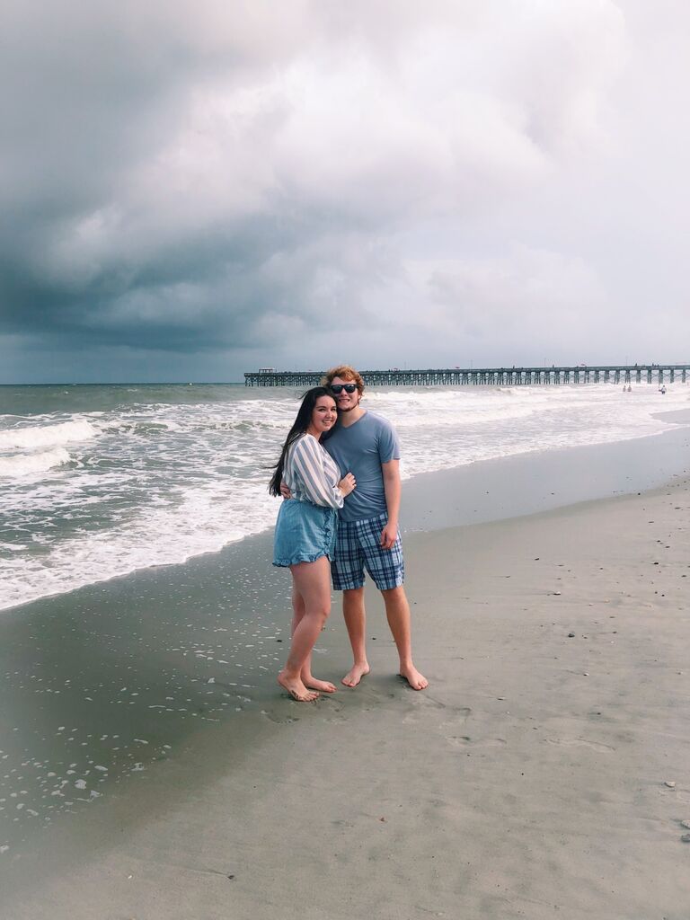 Making time to travel when they could, they celebrated their 3rd anniversary with a trip to the beach.