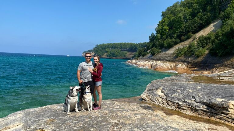 We got engaged at Pictured Rocks!