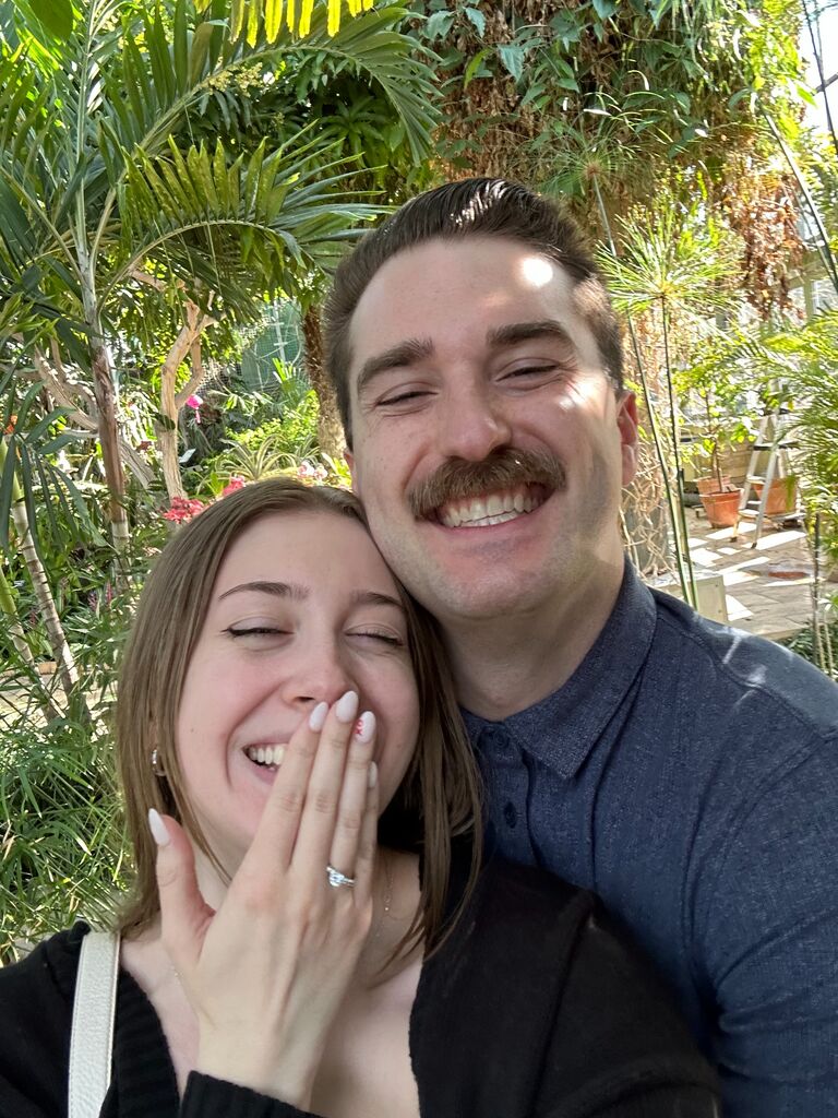 They're engaged! The couple enjoyed breakfast in the morning and went to the Nicholas Conservatory in Rockford shortly afterwards. Amongst the beautiful scenery and Chinese New Year festivities, Kyle got down on one knee and proposed. Without hesitation, Kimmy said yes!
