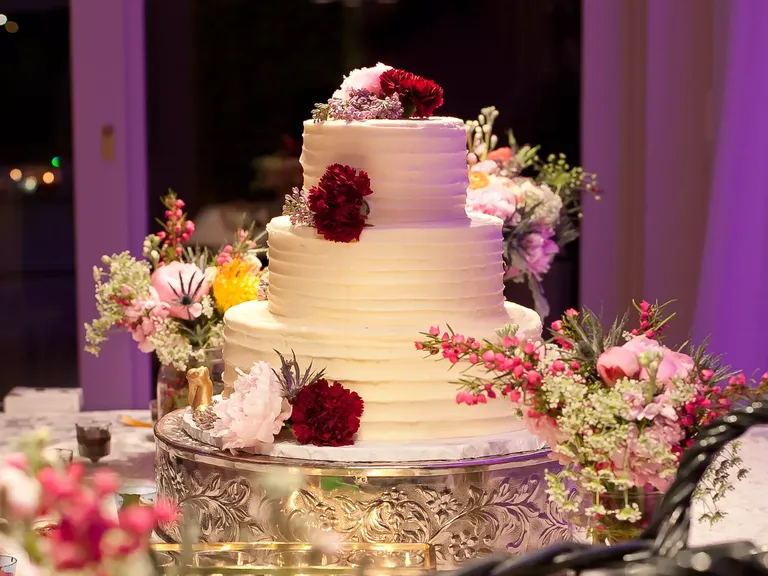 Three-Tier Vegan Wedding Cake With Vegan Buttercream